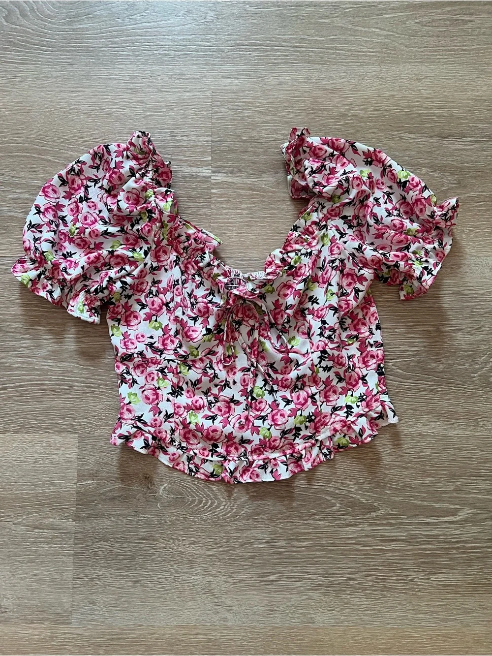 Zara Floral Crop Top - Picture 1 of 3
